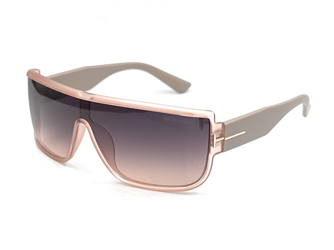 Squaro Bold Flat Top Shield Sunglasses - Black Frame with Smoke Gray Lenses Premium Quality Fashion Sunglasses – Black Frame with Gradient Gray Lenses | Classic Square Design SQ20251563