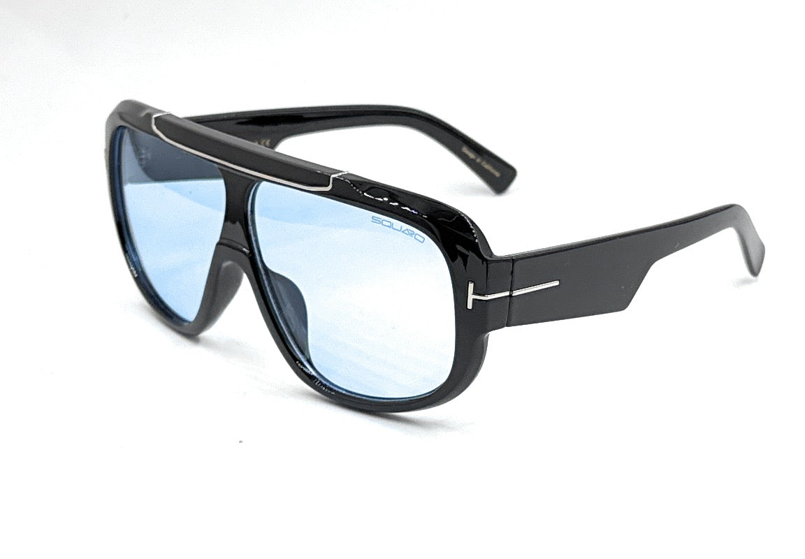 SQUARO Premium Quality Fashion Sunglasses – Black Oversized - Black Frame with Gradient Gray Lenses | Classic Square Design                                 SQ20241520