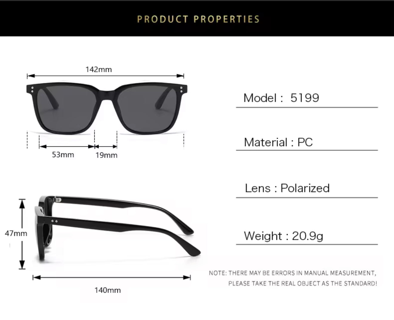 SQUARO Polarized TAC Sunglasses β women men Lenses with UV400 Protection Premium quality Light weight SQ20251569