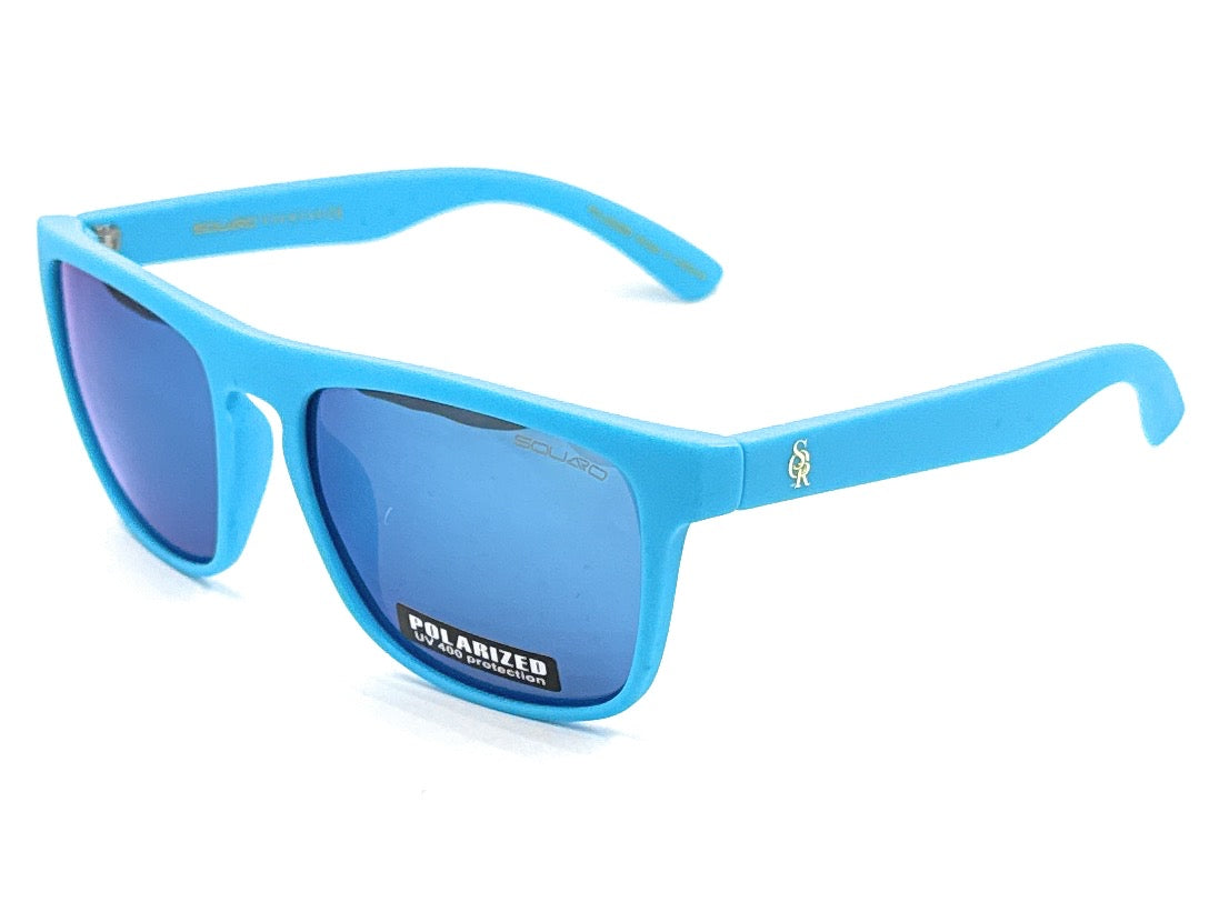 SQUARO Matte Black Polarized TAC Sunglasses β Blue Mirror Lenses with UV400 Protection               SQ20251532