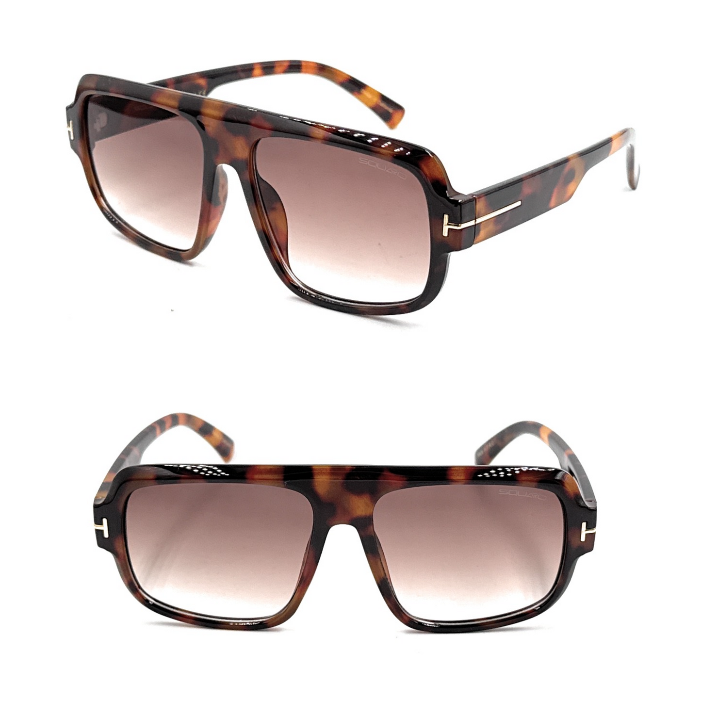 SQUARO Premium Quality Fashion Sunglasses – Black Frame with Gradient Gray Lenses | Classic Square Design SQ20241520