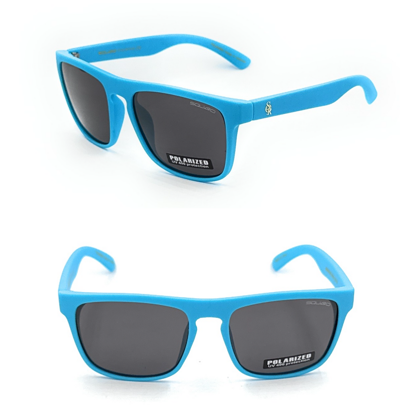 SQUARO Matte Black Polarized TAC Sunglasses β Blue Mirror Lenses with UV400 Protection               SQ20251532