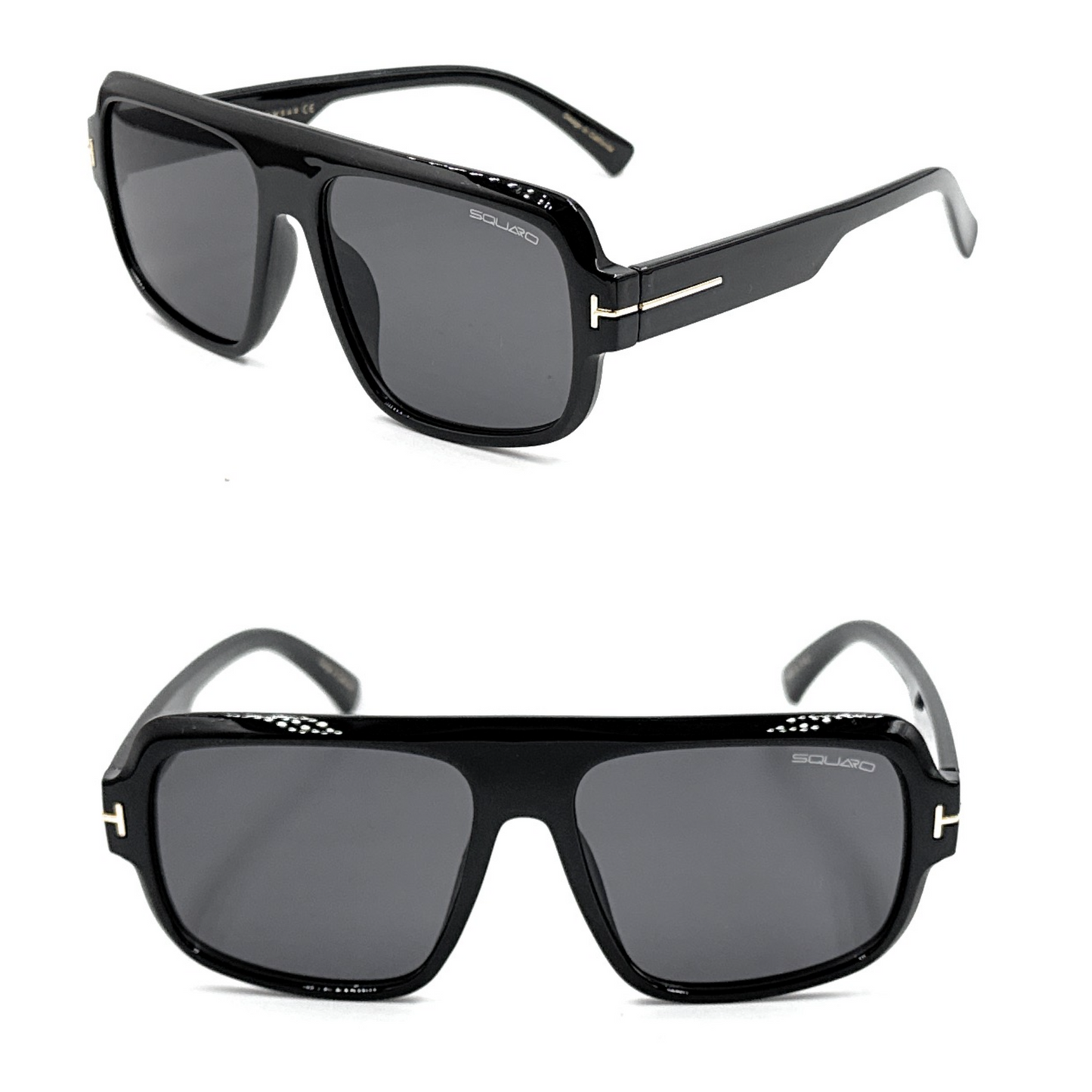 SQUARO Premium Quality Fashion Sunglasses – Black Frame with Gradient Gray Lenses | Classic Square Design SQ20241520