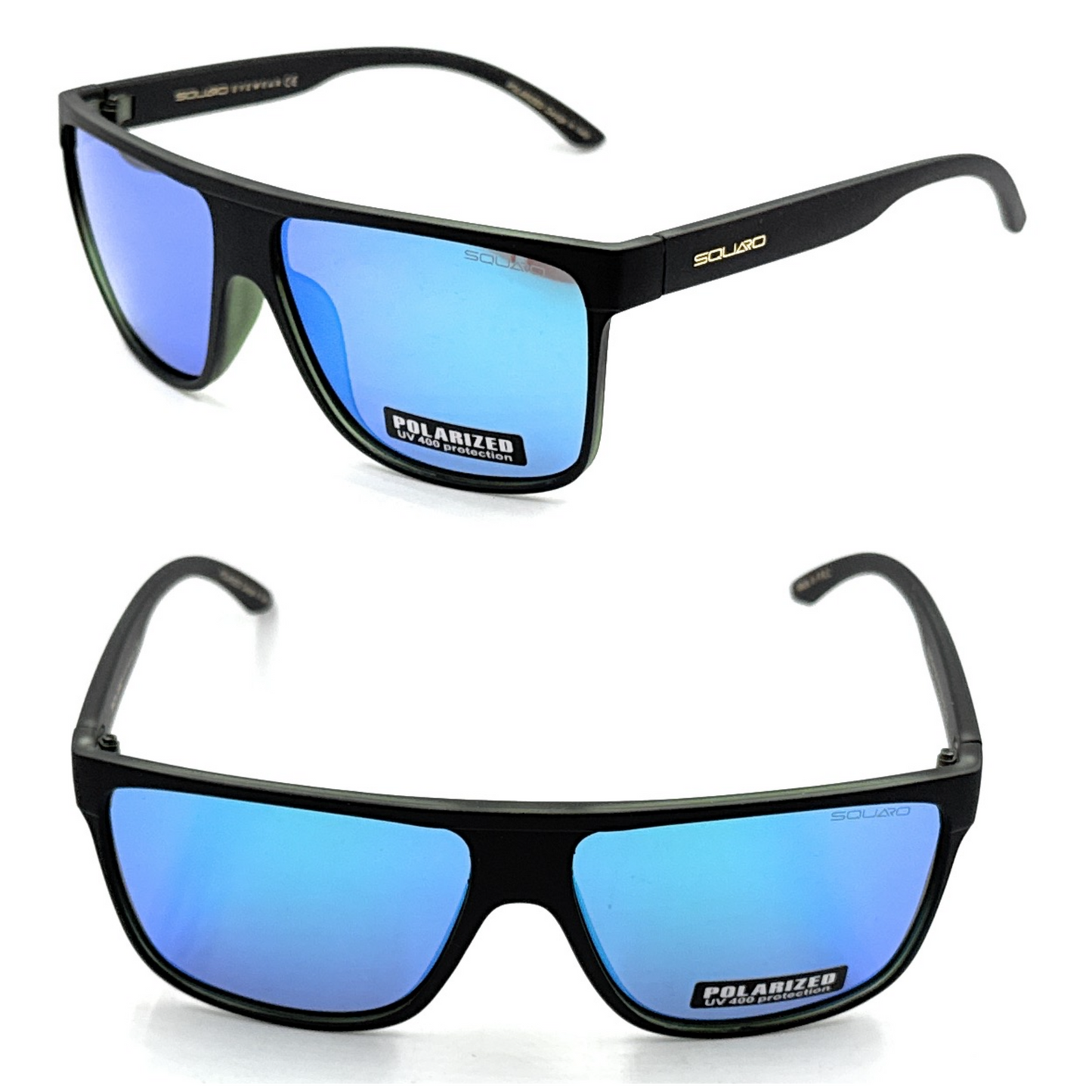 SQUARO TAC Polarized Sunglasses – Matte Black Frame with Soft Touch Rubber Coating | Premium UV400 Protection SQ20241529