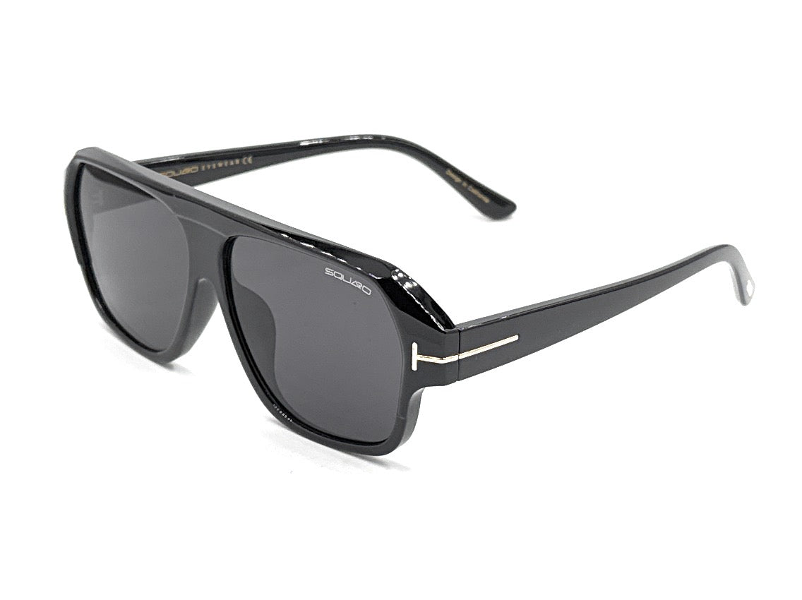 SQUARO Premium Quality Fashion Sunglasses – Black Frame with Gradient Gray Lenses | Classic Square Design SQ20241520