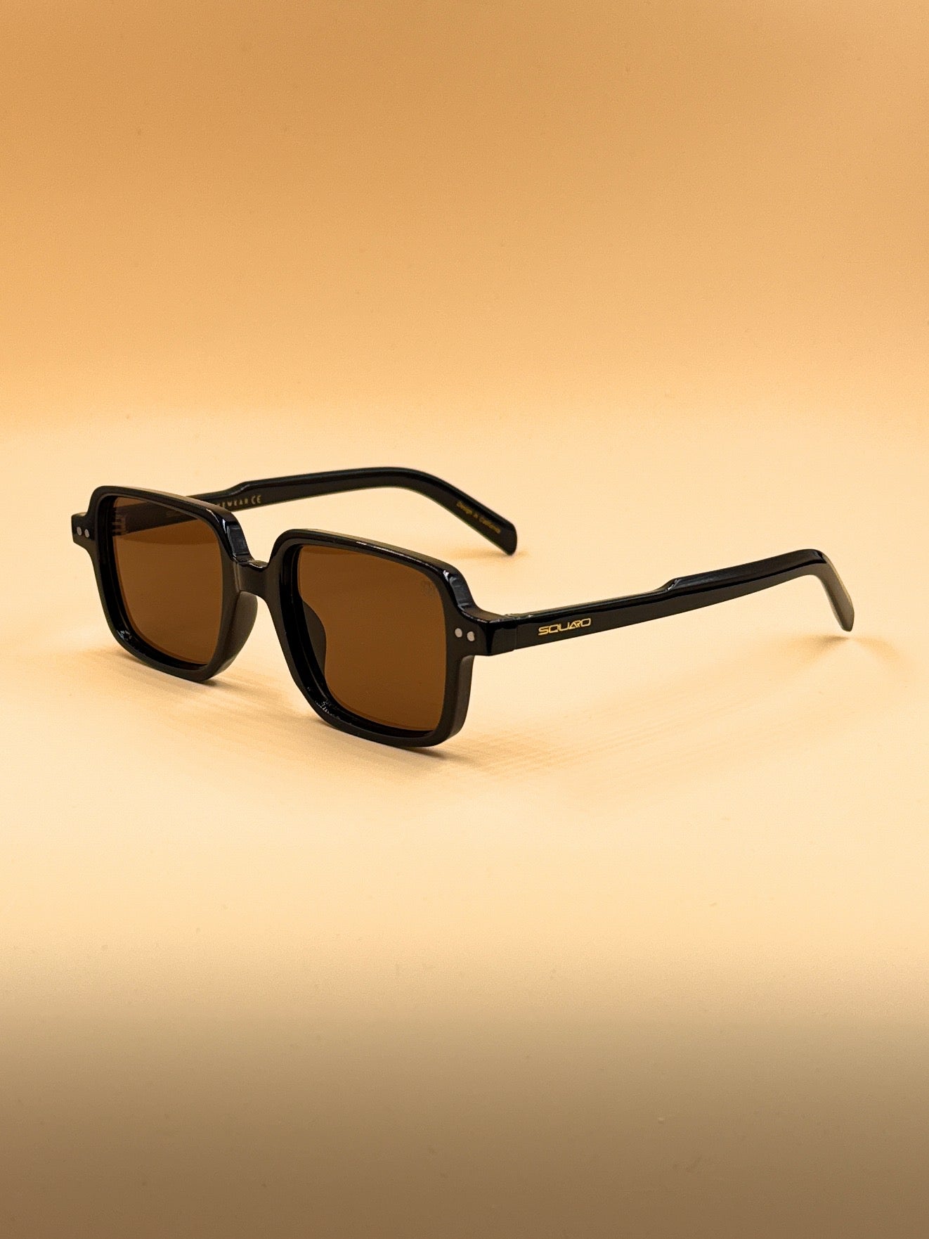 SQUARO SQ20261583 Rectangular Unisex Sunglasses – Classic Black Frame with Durable Flex Hinges