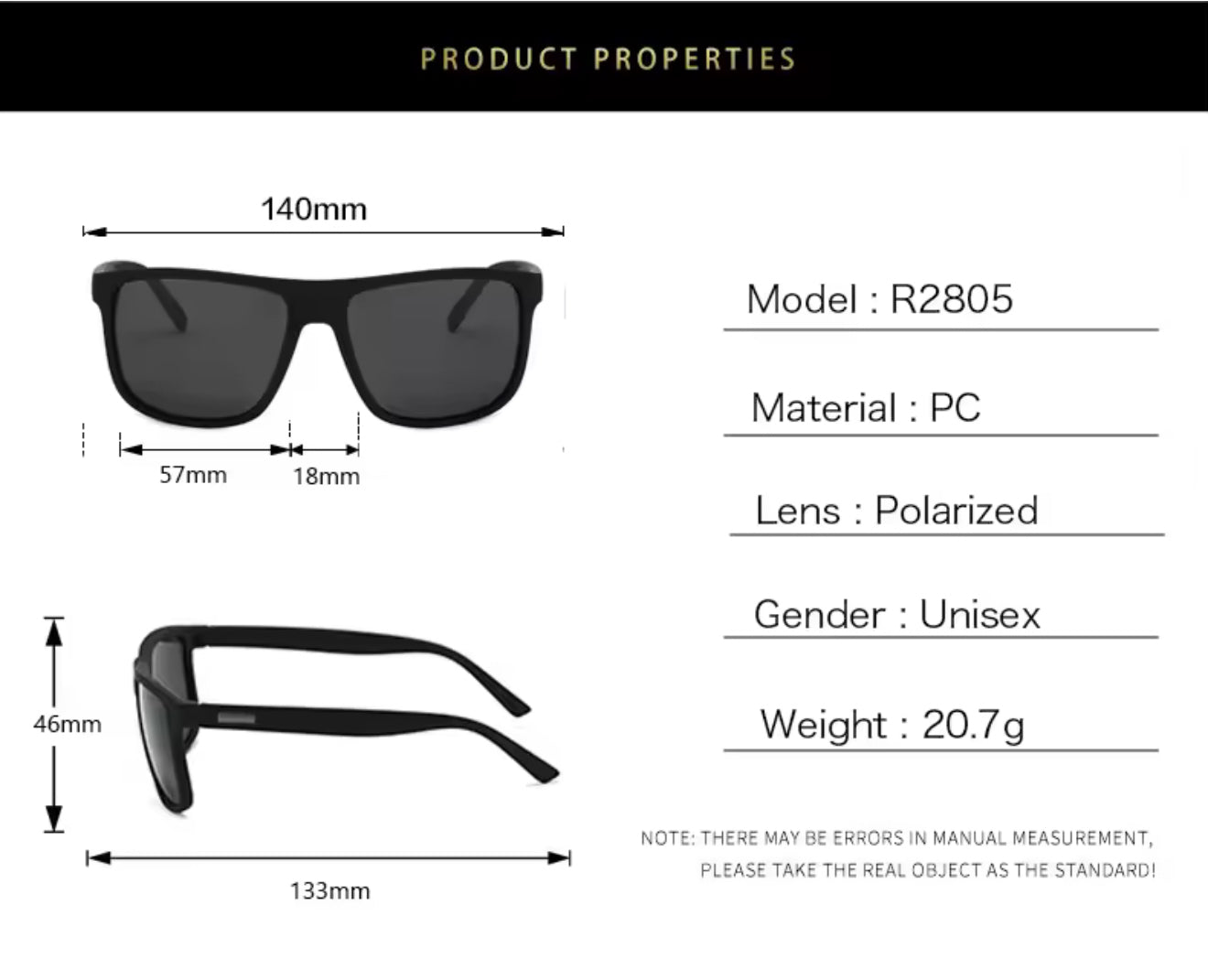 Rectangle SQUARO Polarized Sunglasses Men Women Driving Fishing Biking Hiking UVB-UVA %100 protection 2024301