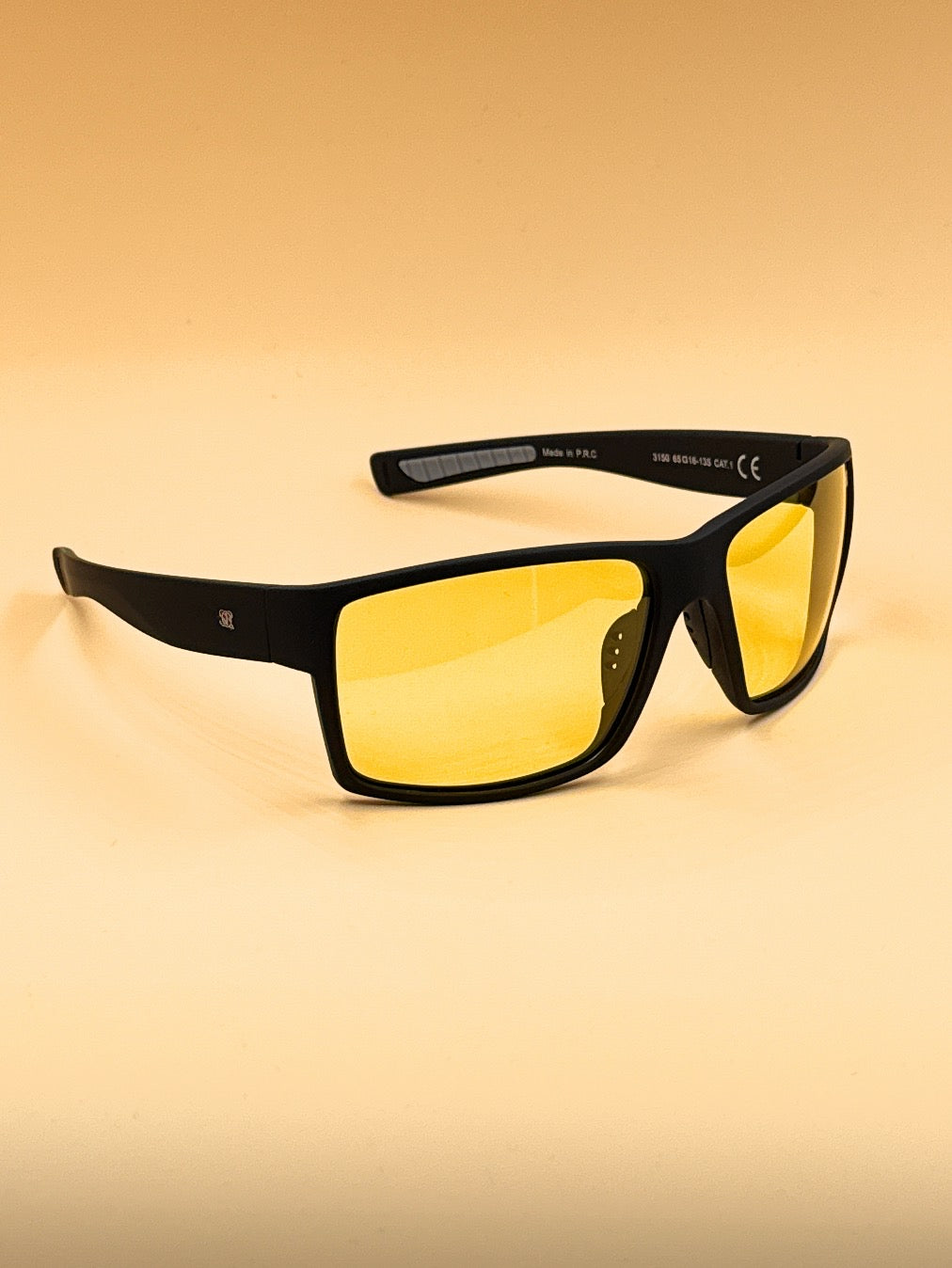 SQUARO 3150 Polarized Sport Sunglasses for Men – Matte Black Frame with Revo Polarized Lenses | UV400 Protection