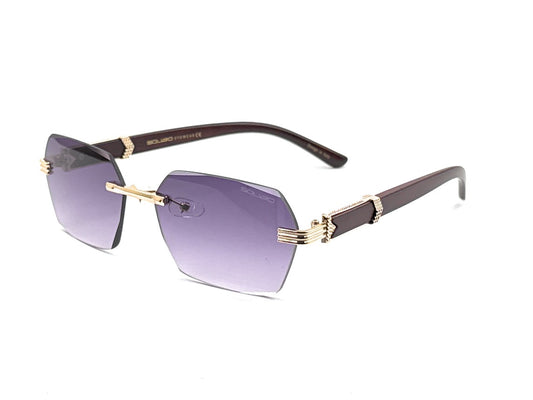 Luxury Rimless Geometric Sunglasses – Gradient Purple Lens | SQUARO Premium Non- Polarized    SQ20251559
