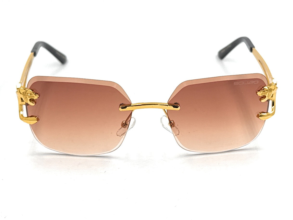 Luxury Rimless Geometric Sunglasses – Gradient Purple Lens | SQUARO Premium UVA- %100 protection SQ20251573