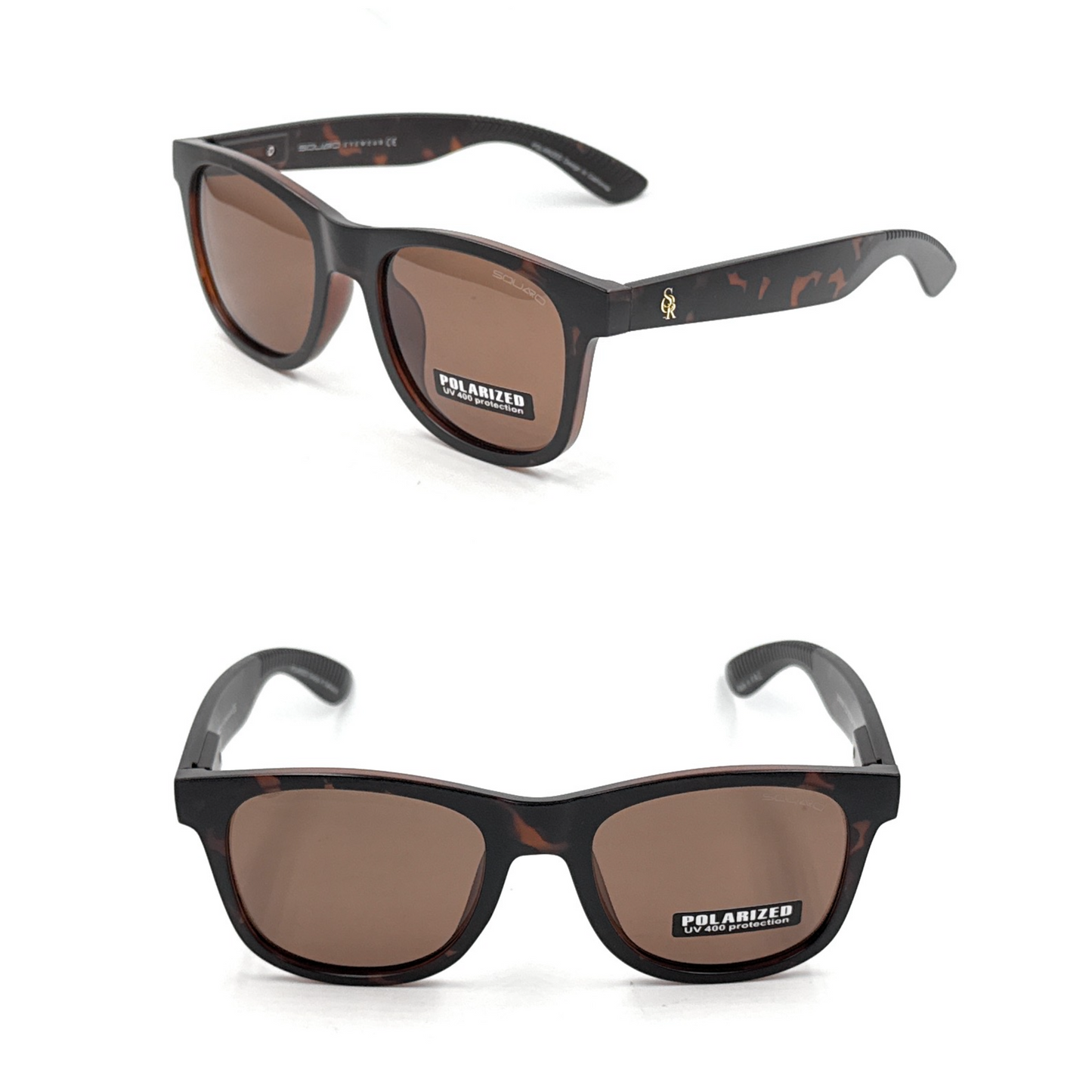 SQUARO Matte Black Polarized Sunglasses – Lightweight Premium quality Frame with Spring Hinges S16101