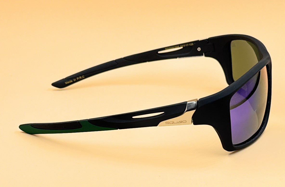 SQUARO SO20261586 POLARIZED Oversized Shield Sunglasses – Premium Black Frame with Gradient UV400 Lenses
