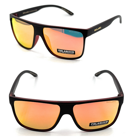 SQUARO TAC Polarized Sunglasses – Matte Black Frame with Soft Touch Rubber Coating | Premium UV400 Protection SQ20241529