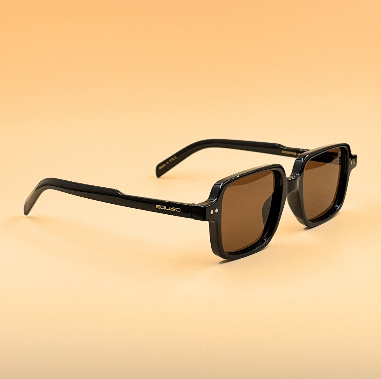 SQUARO SQ20261583 Rectangular Unisex Sunglasses – Classic Black Frame with Durable Flex Hinges