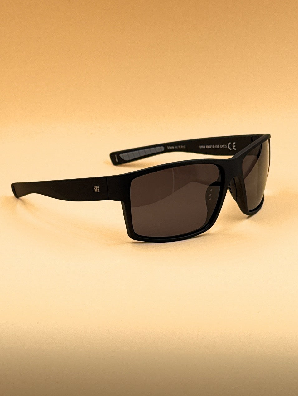 SQUARO 3150 Polarized Sport Sunglasses for Men – Matte Black Frame with Revo Polarized Lenses | UV400 Protection