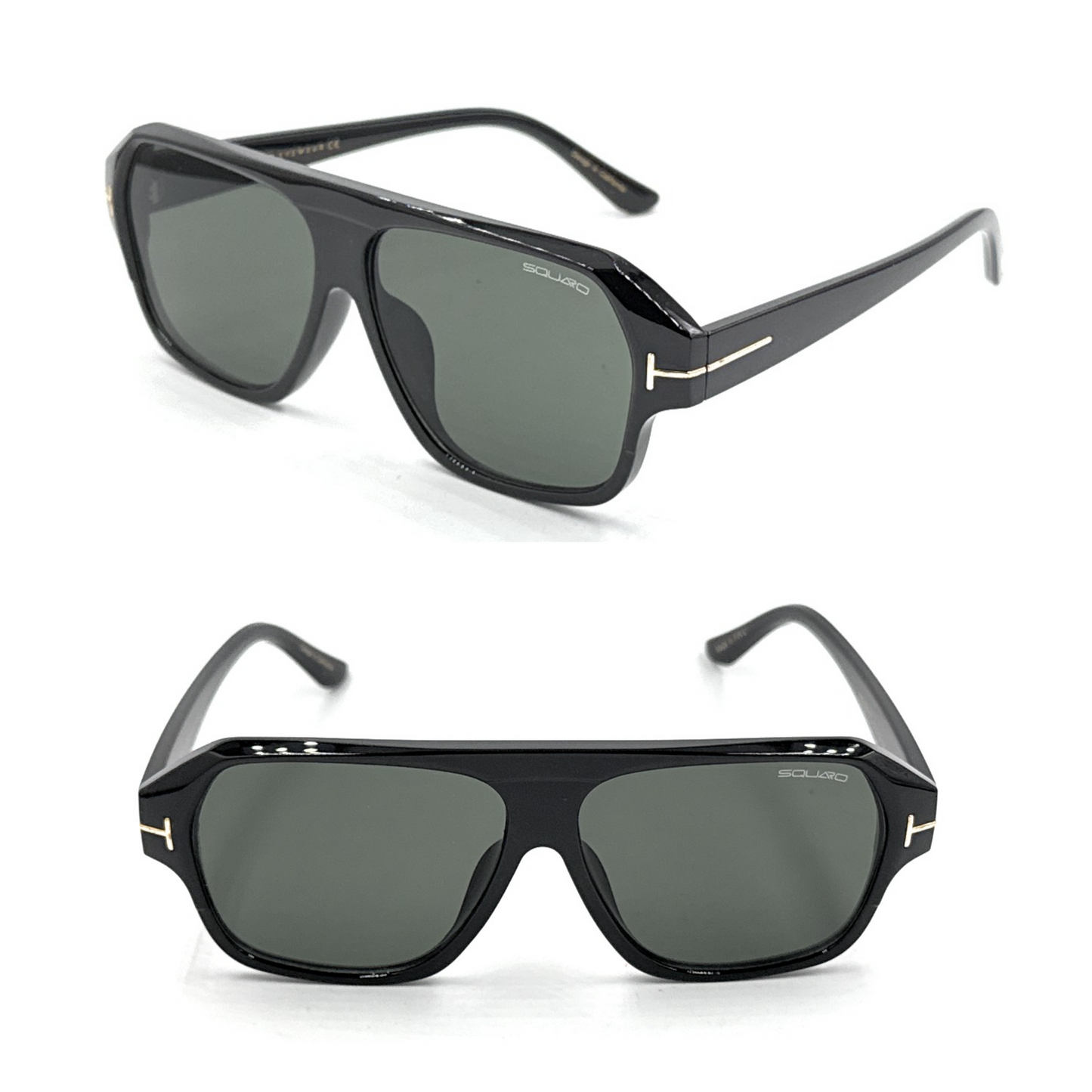 SQUARO Premium Quality Fashion Sunglasses – Black Frame with Gradient Gray Lenses | Classic Square Design SQ20241520