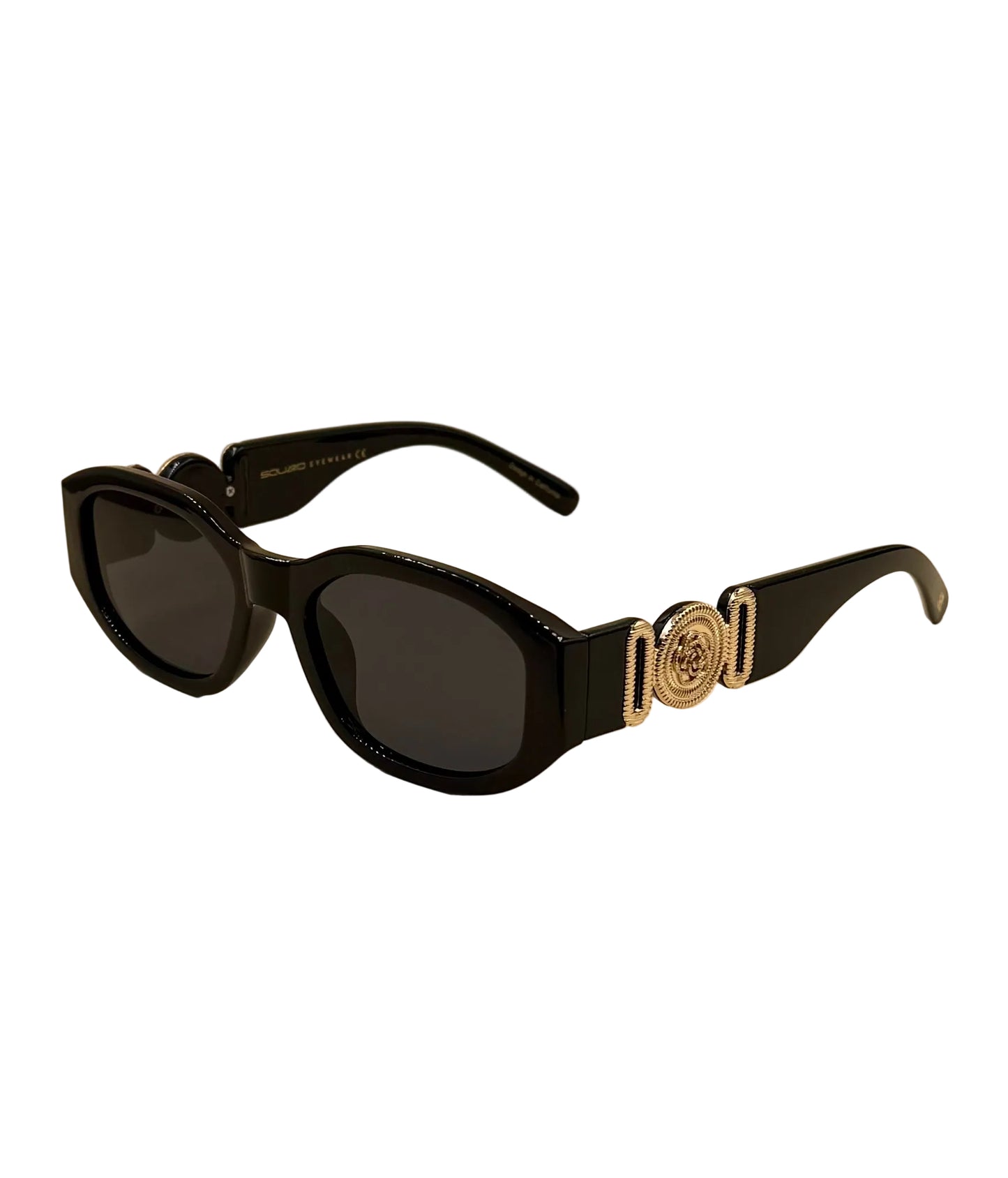 SQUARO Hexa Black – Polarized UV400 Unisex Hexagon Sunglasses | Premium PC + Metal Frame SQ20261577