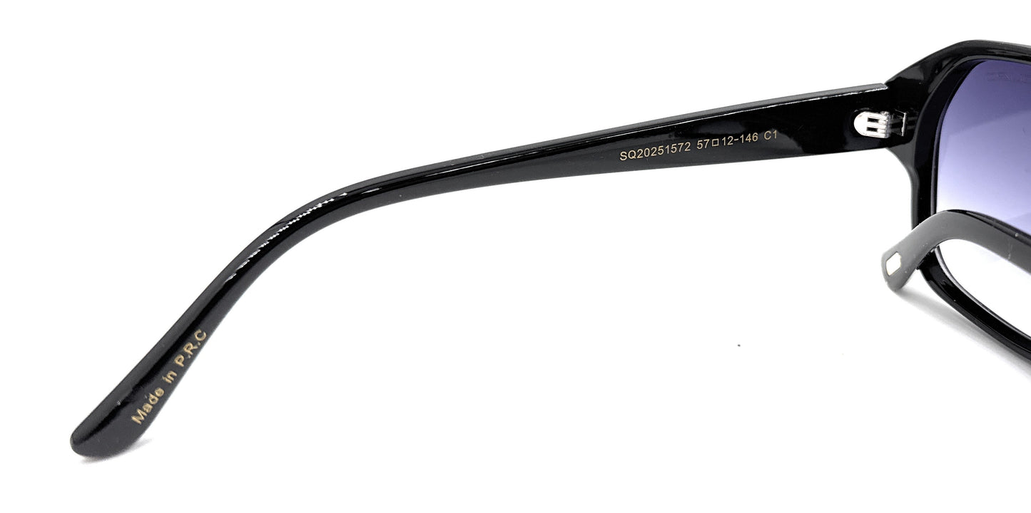 SQUARO Premium Quality Fashion Sunglasses – Black Frame with Gradient Gray Lenses | Classic Square Design SQ20241520