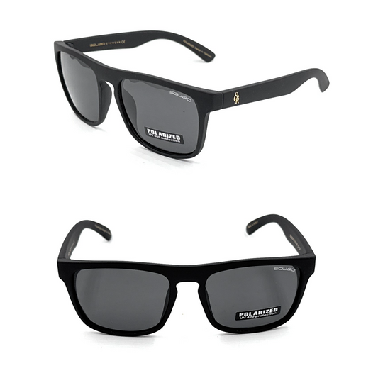 SQUARO Matte Black Polarized TAC Sunglasses – Blue Mirror Lenses with UV400 Protection               SQ20251532