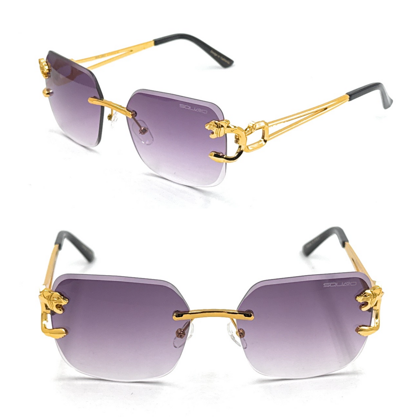 Luxury Rimless Geometric Sunglasses – Gradient Purple Lens | SQUARO Premium UVA- %100 protection SQ20251573