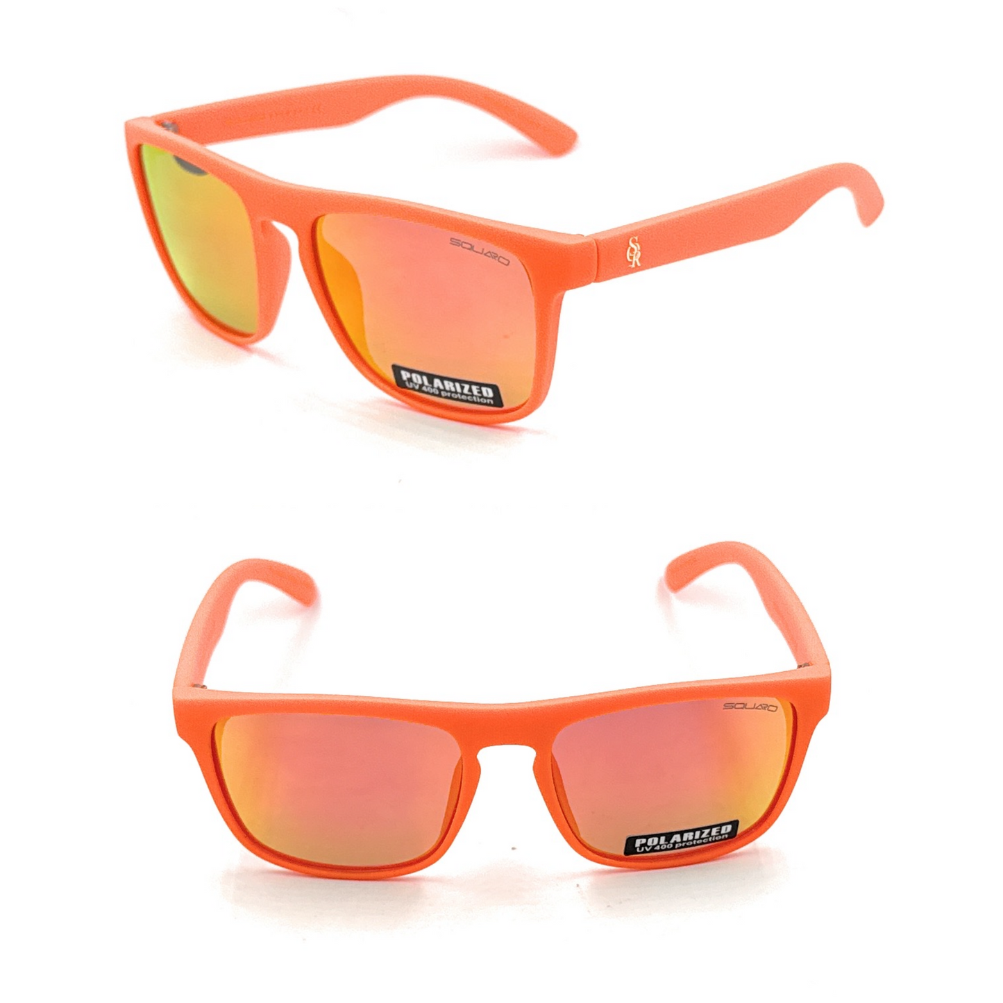 SQUARO Matte Black Polarized TAC Sunglasses – Blue Mirror Lenses with UV400 Protection               SQ20251532
