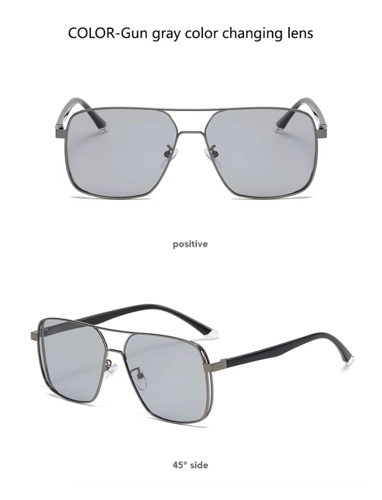 SQUARO Polarized Photochromic Aviator Sunglasses – TR90 + Metal Frame | UV400 Protection High Quality Light weight SQ20261611Square