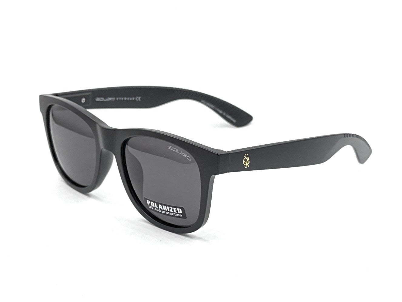 SQUARO Matte Black Polarized Sunglasses – Lightweight Premium quality Frame with Spring Hinges S16101