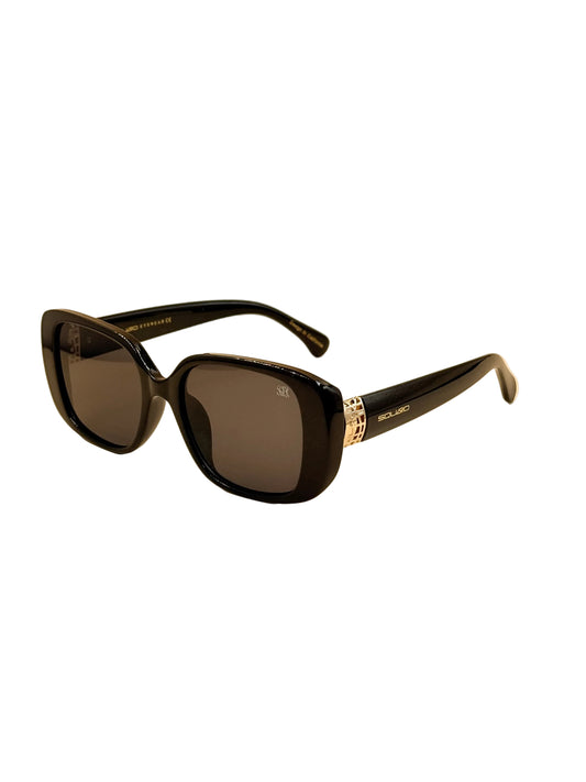 SQUARO Vintage Oversized Square Sunglasses for Women – UV400 Protection, Retro Thick Frame, Black & Tortoise SQ20261602
