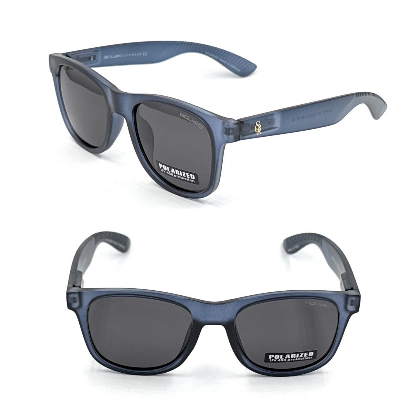 SQUARO Matte Black Polarized Sunglasses – Lightweight Premium quality Frame with Spring Hinges S16101