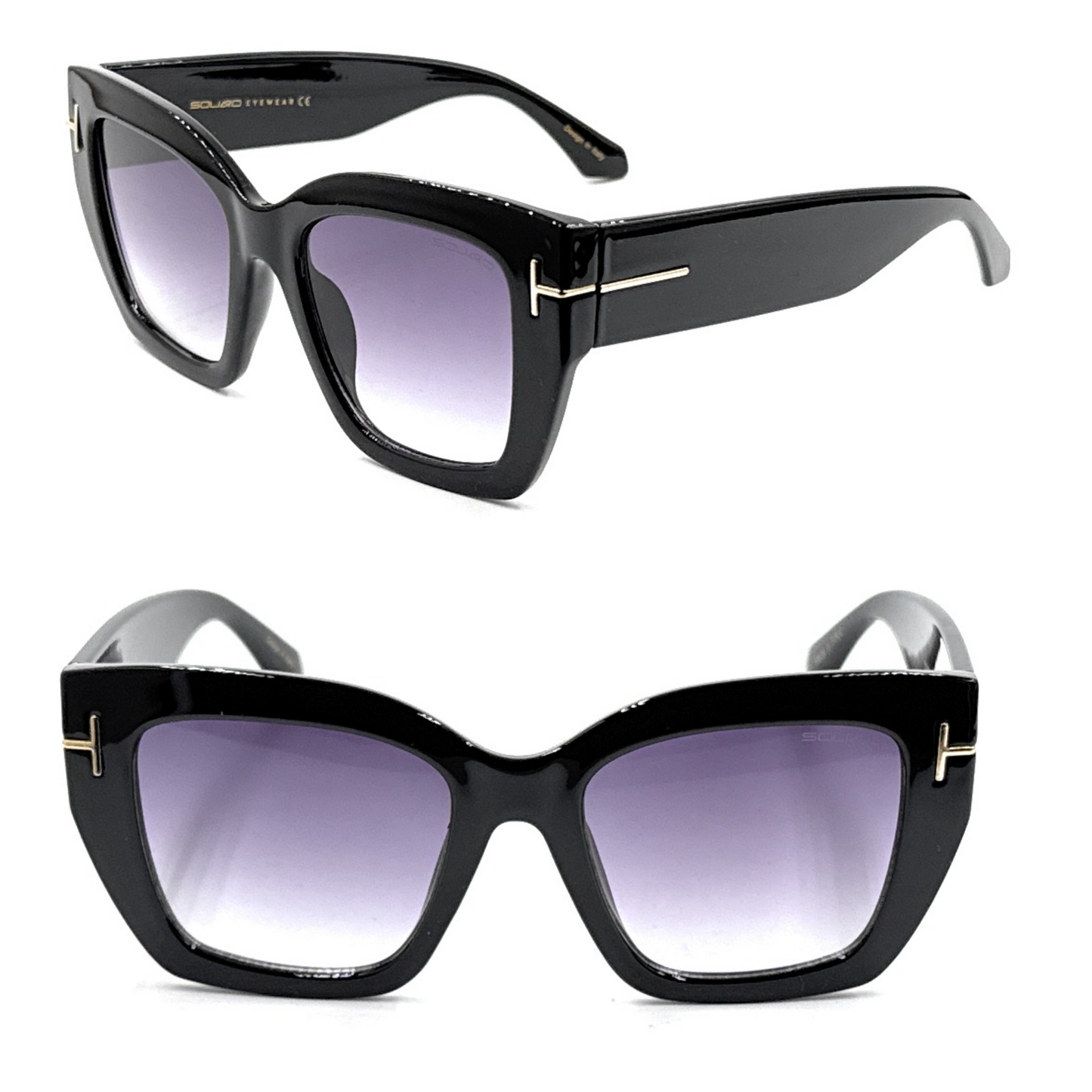 Women’s Cat-Eye Fashion Sunglasses – Premium Non-Polarized Gradient Purple Lens | SQUARO SQ20241521