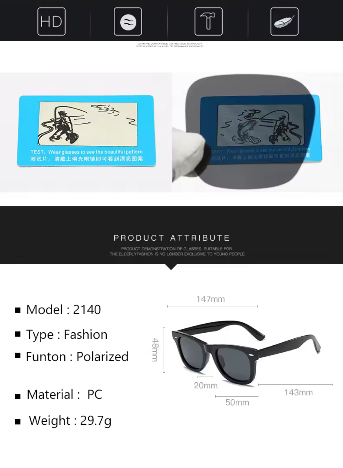 SQUARO Wayfarer POLARIZED Sunglasses Men Women Fashion Driving Fishing UVB UVA 400 Premium quality SQ20241518