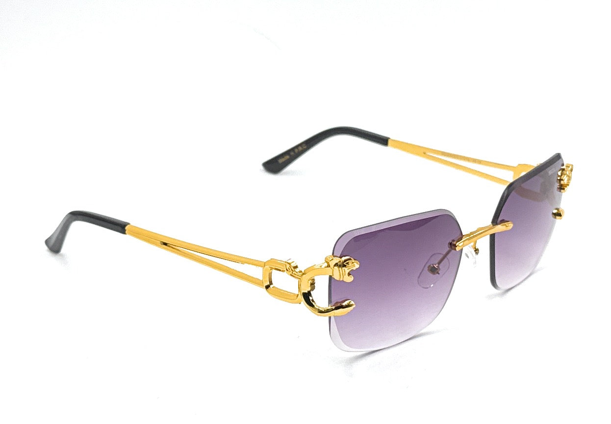 Luxury Rimless Geometric Sunglasses – Gradient Purple Lens | SQUARO Premium UVA- %100 protection SQ20251573
