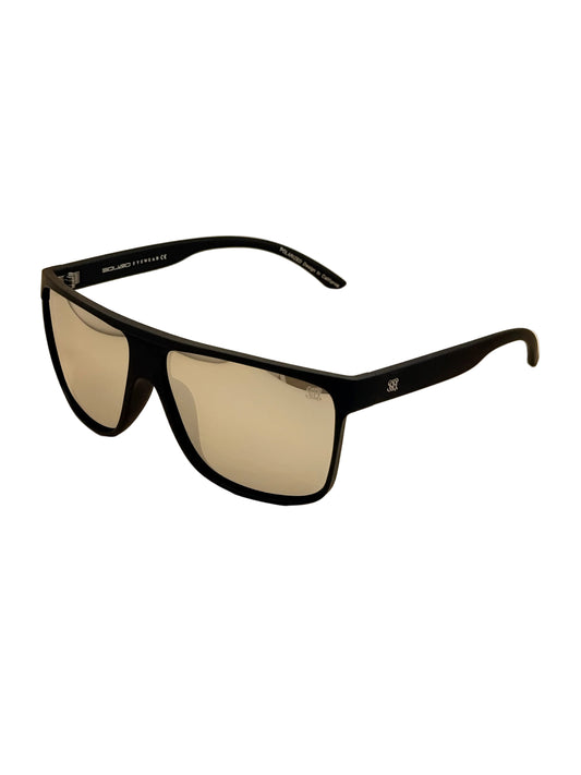 SQUARO TAC Polarized Sunglasses – Matte Black Frame with Soft Touch Rubber Coating | Premium UV400 Protection SQ20261591 61#20-135