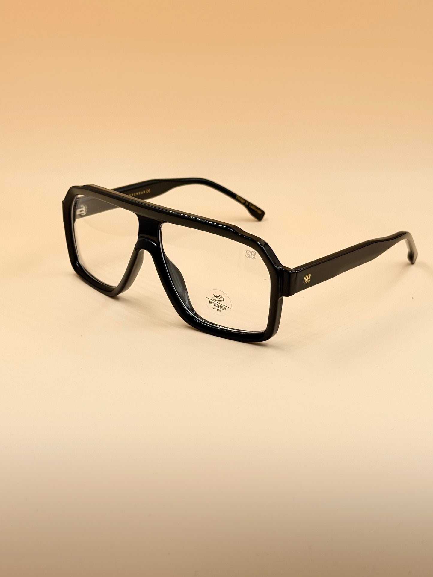 SQUARO Oversized Shield Sunglasses – Yellow Tea Gradient Lens, Square Flat-Top Frame, UV Protection