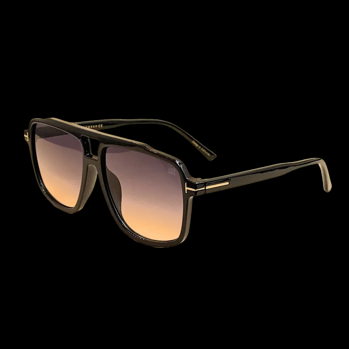 SQUARO SQ20261585 Oversized Square Sunglasses – Black premium PC Frame with Gradient Smoke Lenses