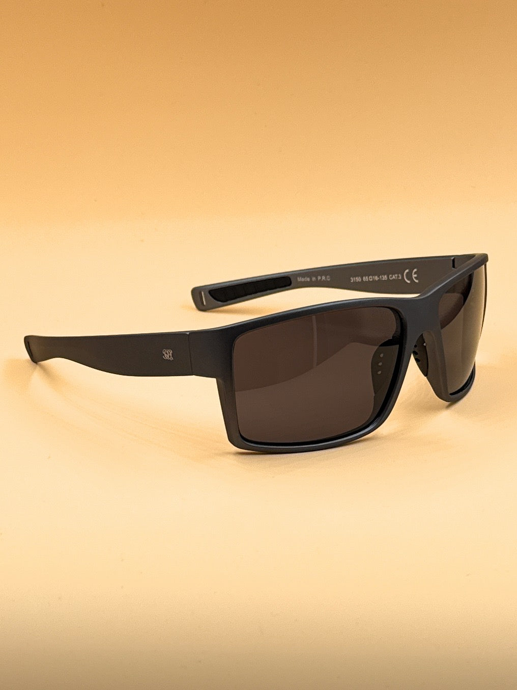 SQUARO 3150 Polarized Sport Sunglasses for Men – Matte Black Frame with Revo Polarized Lenses | UV400 Protection
