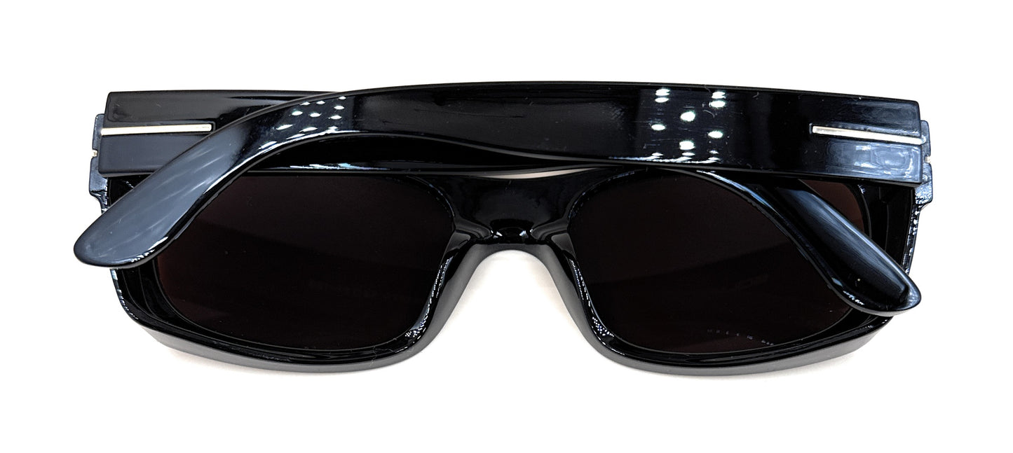 SQUARO® Elegant Black Rectangular Sunglasses for Women – Glossy Lightweight PC Frame, 54mm Lens SQ20261575