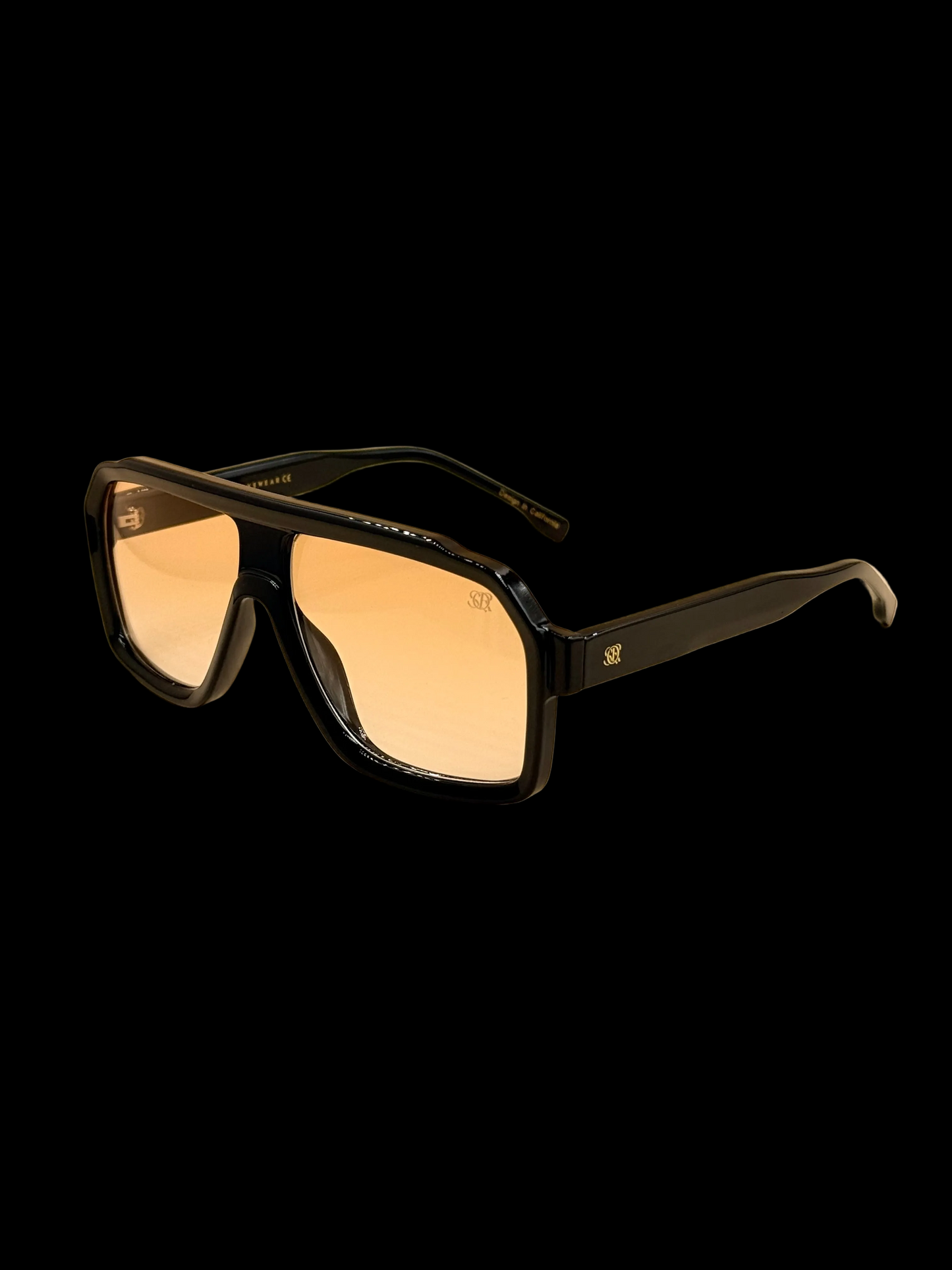 SQUARO Oversized Shield Sunglasses – Yellow Tea Gradient Lens, Square Flat-Top Frame, UV Protection