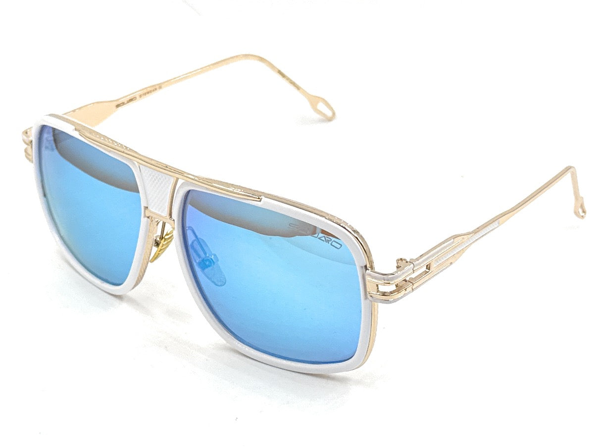 Squaro Plaid Accent Oversized Square Sunglasses –Black Frame with gold Gradient gray Lenses  Over size SQ20251571