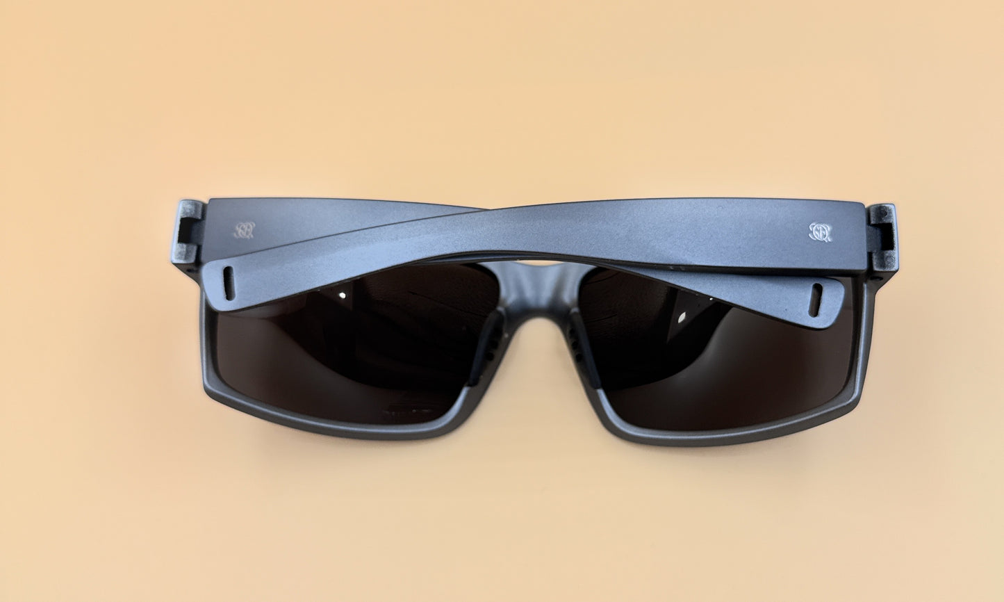 SQUARO 3150 Polarized Sport Sunglasses for Men – Matte Black Frame with Revo Polarized Lenses | UV400 Protection