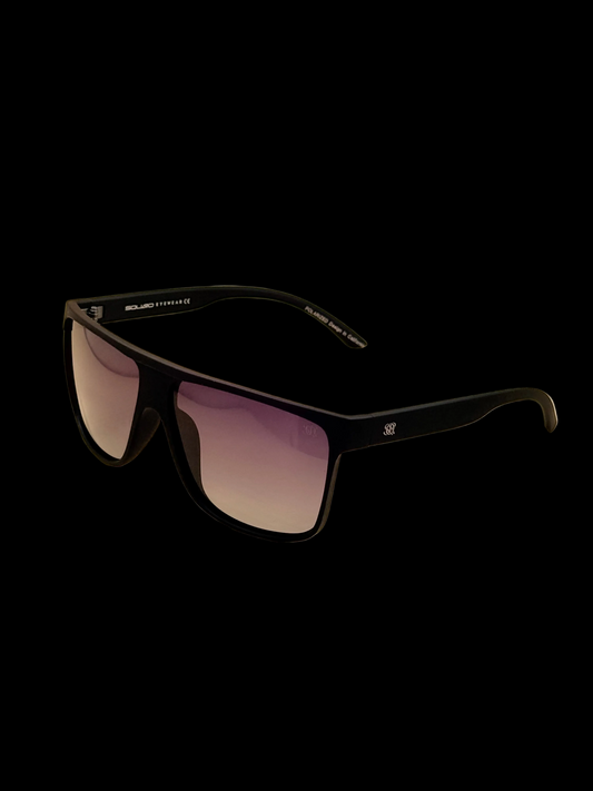 SQUARO TAC Polarized Sunglasses – Matte Black Frame with Soft Touch Rubber Coating | Premium UV400 Protection SQ20261591 61#20-135
