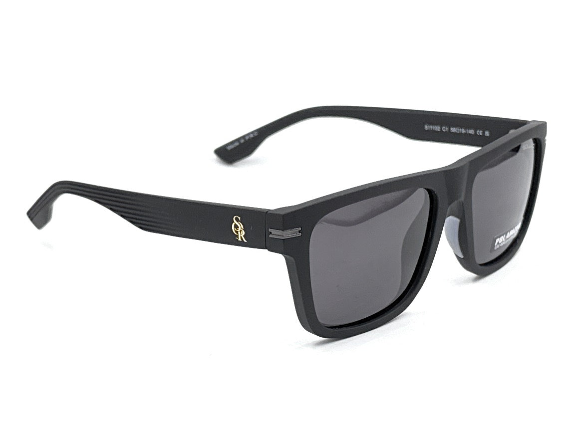 SQUARO Matte Black Polarized Sunglasses – Lightweight Premium quality TR90 Frame with the strong Hinges S11102