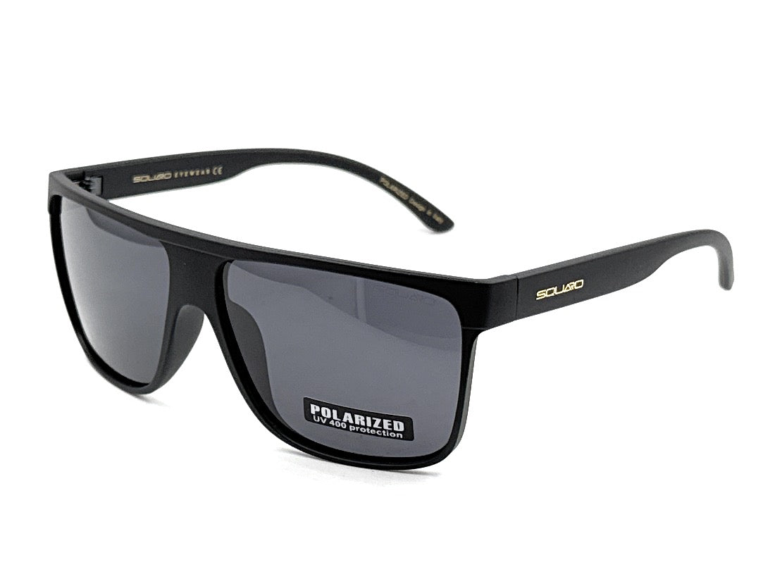 SQUARO TAC Polarized Sunglasses – Matte Black Frame with Soft Touch Rubber Coating | Premium UV400 Protection SQ20241529
