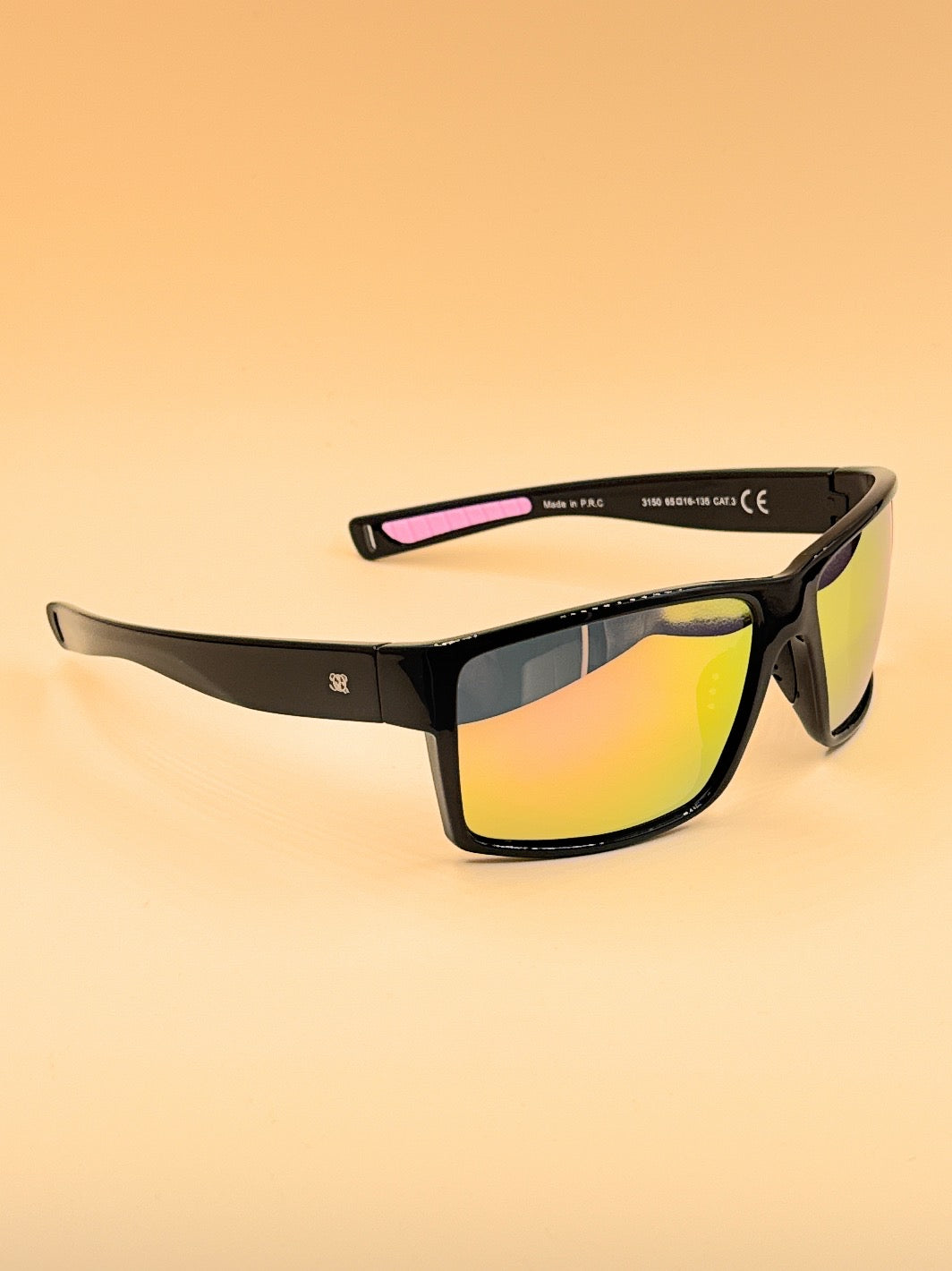SQUARO 3150 Polarized Sport Sunglasses for Men – Matte Black Frame with Revo Polarized Lenses | UV400 Protection