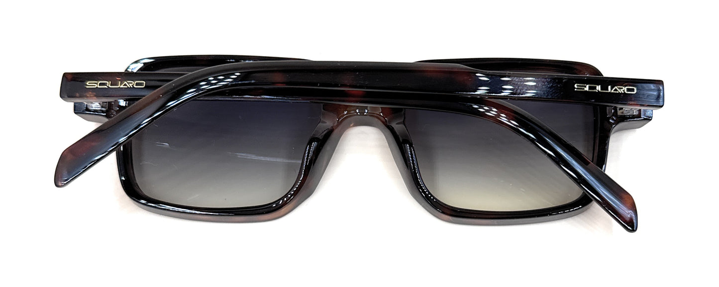 SQUARO SQ20261583 Rectangular Unisex Sunglasses – Classic Black Frame with Durable Flex Hinges