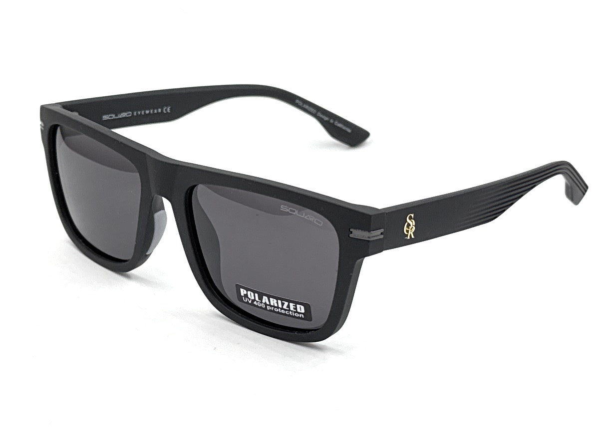SQUARO Matte Black Polarized Sunglasses – Lightweight Premium quality TR90 Frame with the strong Hinges S11102