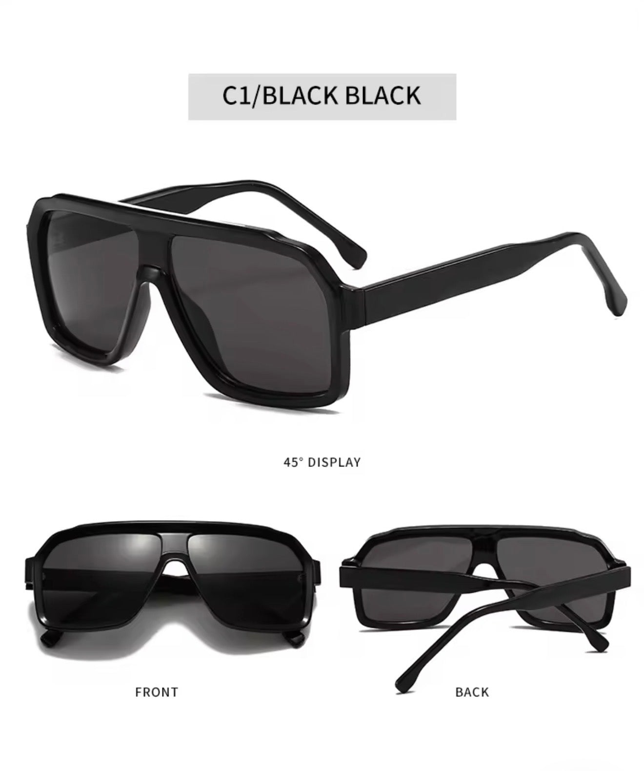 SQUARO Oversized Shield Sunglasses – Yellow Tea Gradient Lens, Square Flat-Top Frame, UV Protection