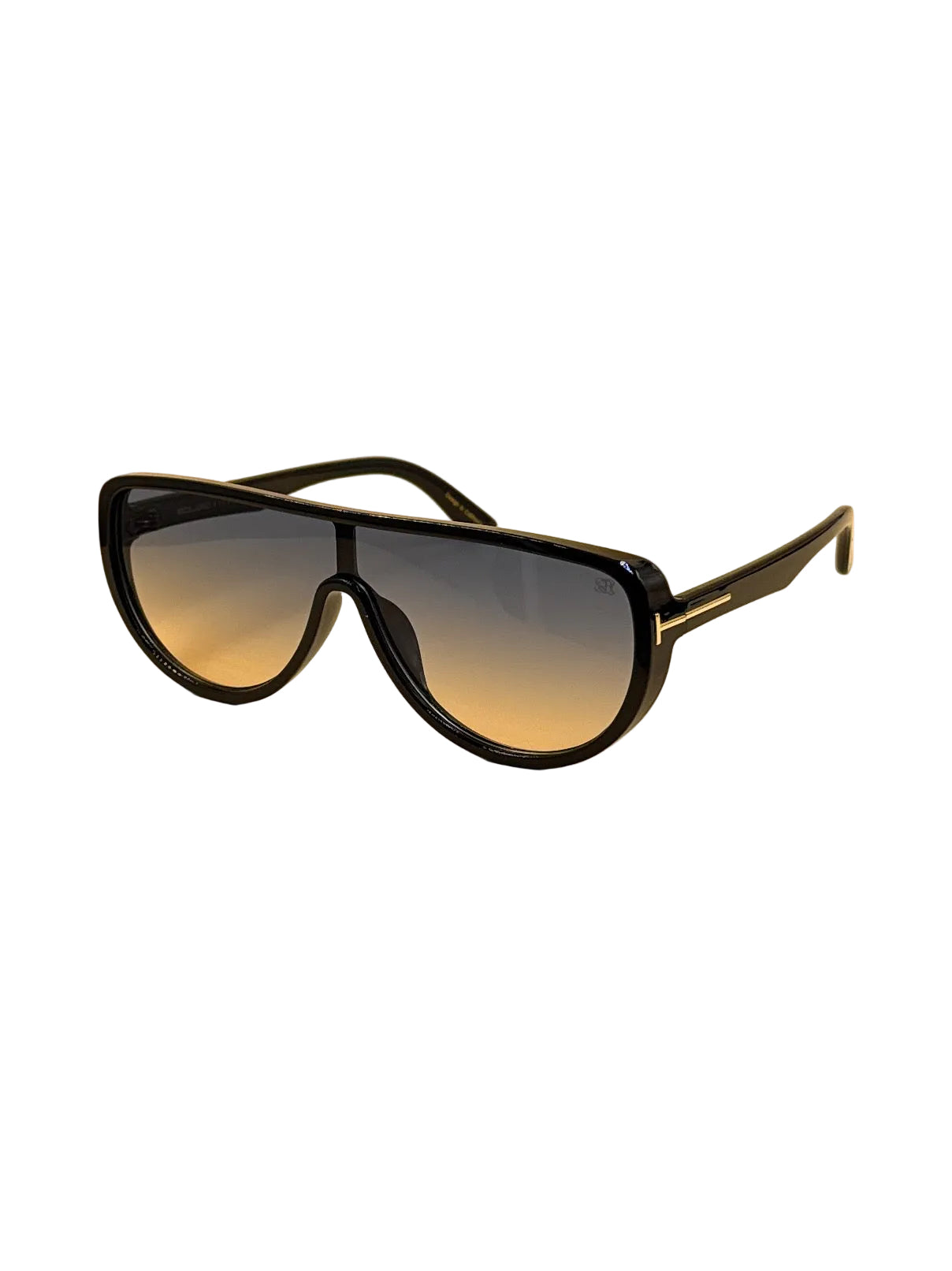 SQUARO Oversized Shield Sunglasses for Women – Glossy Black Frame with Gradient Smoke Lenses | SQ20261584