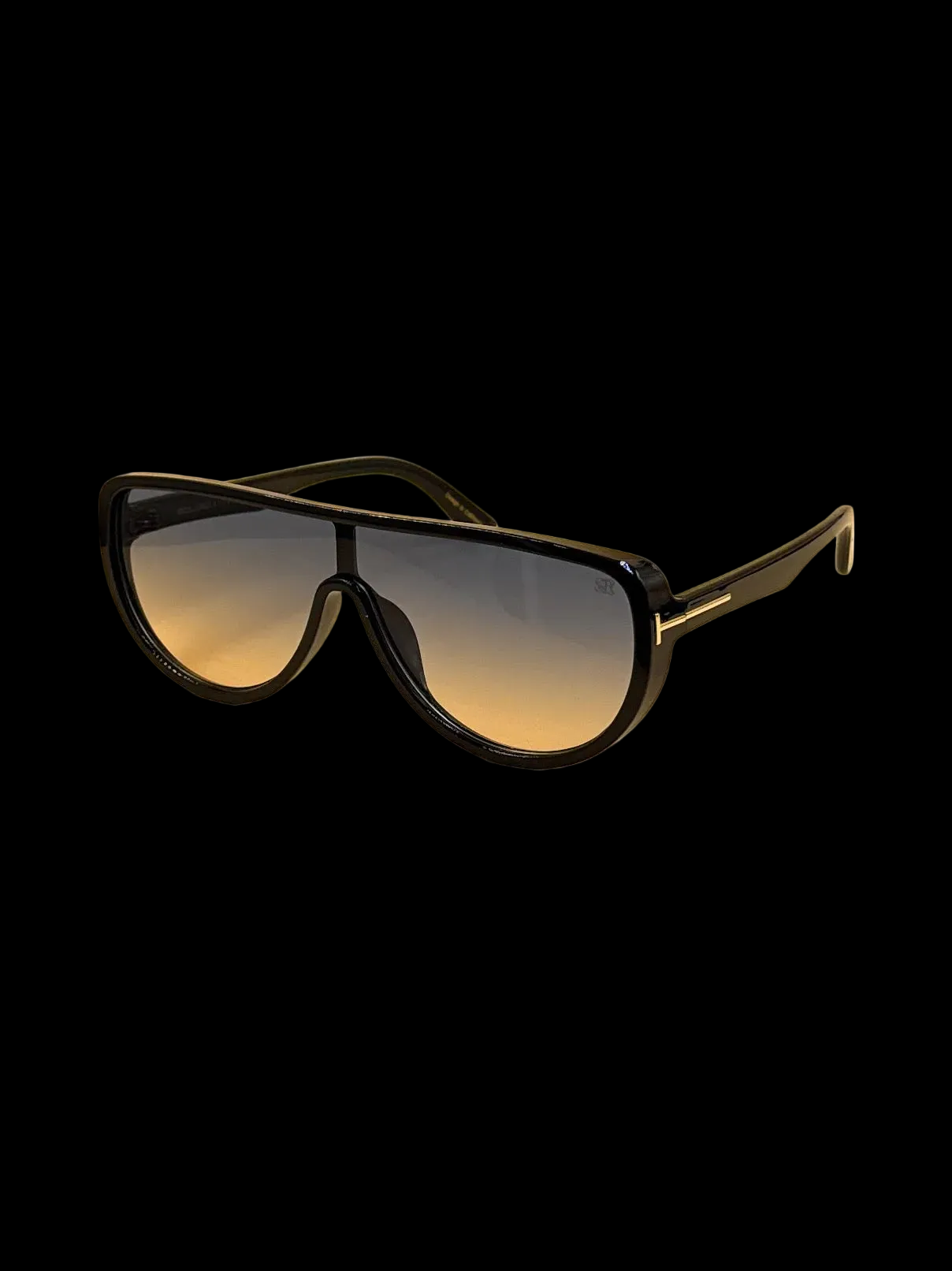 SQUARO Oversized Shield Sunglasses for Women – Glossy Black Frame with Gradient Smoke Lenses | SQ20261584