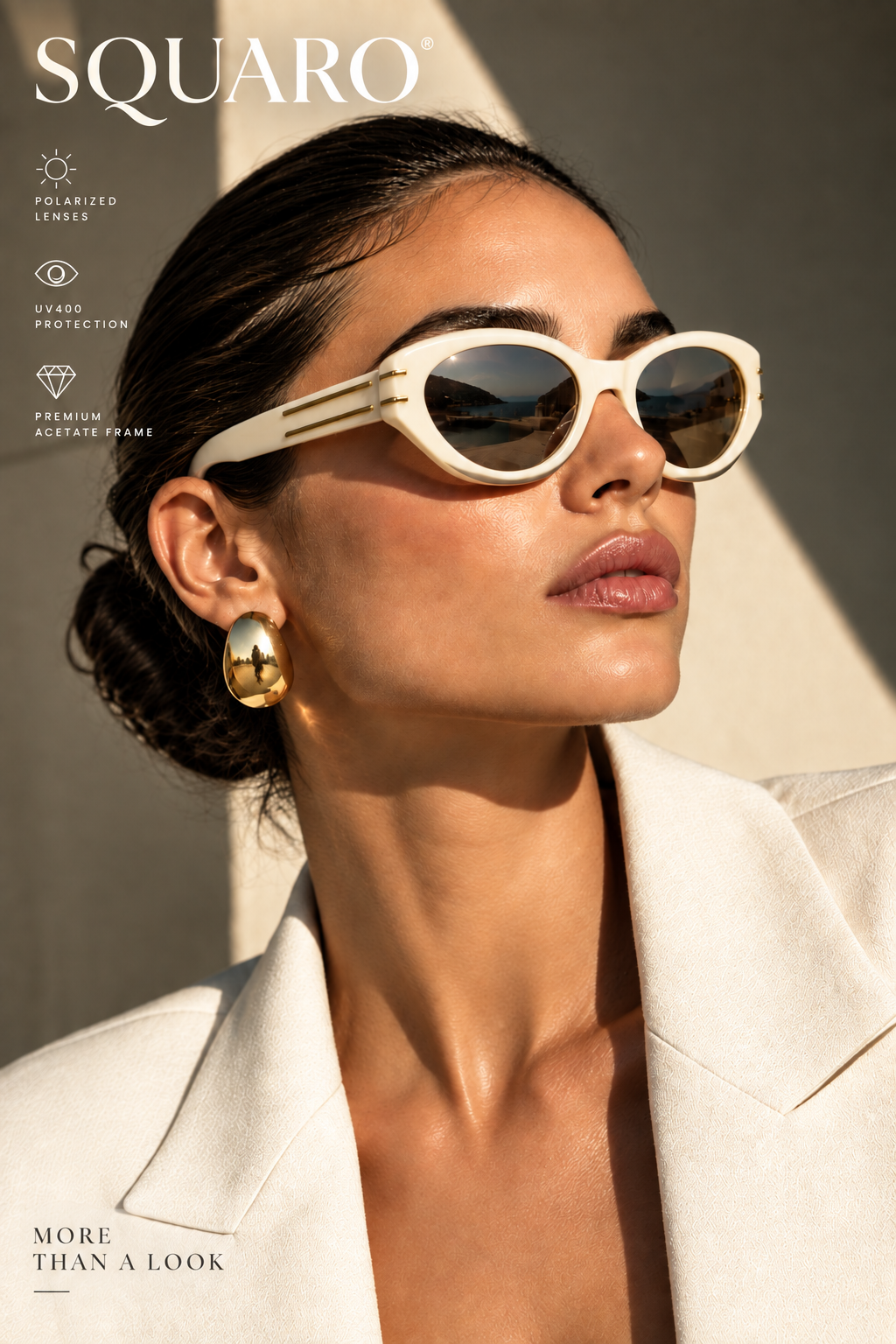 SQUARO Hexa Black –UV400 Unisex Hexagon Sunglasses | Premium PC + Metal Frame SQ20261597
